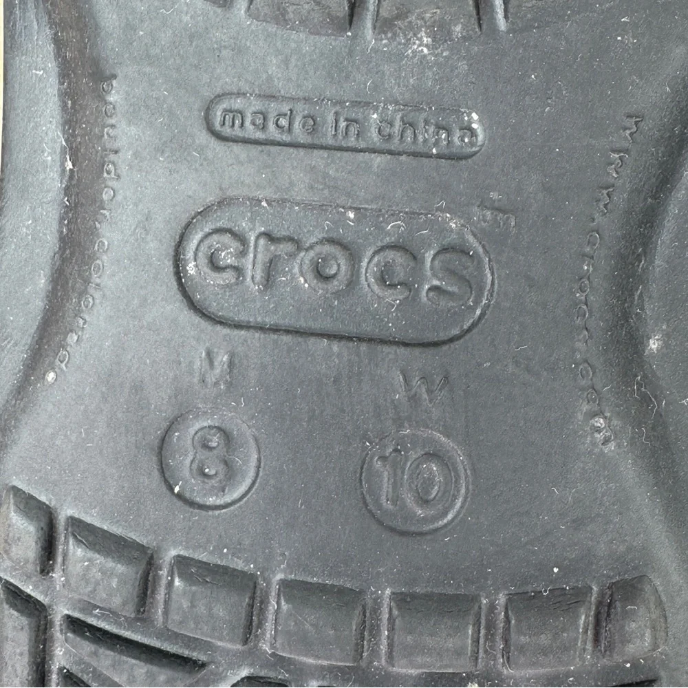 Crocs Crocband Flip Flop Thong Sandals Black White Mens 8 Womens 10‎